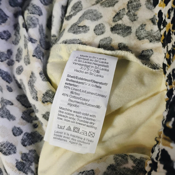 J Crew Leopard Print Cropped Tie Waist Linen Blend Relaxed Pants Size 14 - Picture 8 of 15